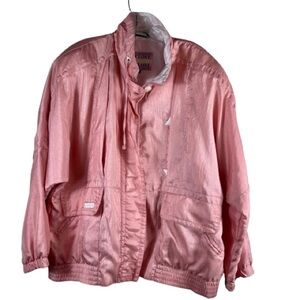 Vintage Cyclone Pink Windbreaker Jacket Women’s Size Large 90s Retro Nylon Zip